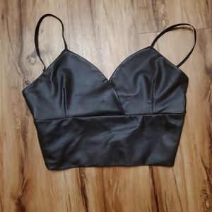 Leather crop top